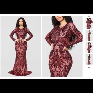 fashion nova sequin evening gown (worn once)